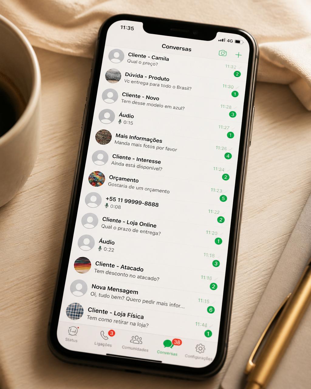 WhatsApp lotado de mensagens perdidas